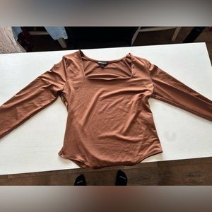 Long sleeve shaping square neck bodysuit